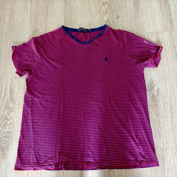 Polo by Ralph Lauren Navy and Red Striped Shirt - Large - Picture 1 of 7